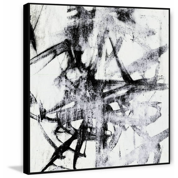 Monotype Scribble II Floater Framed Painting Print on Canvas