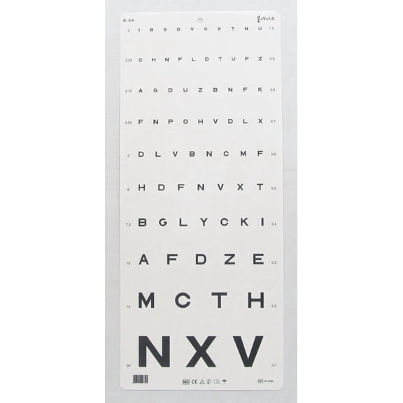 BASCH Monoyer Optometric Chart 3M Size 22 x 11 Inches