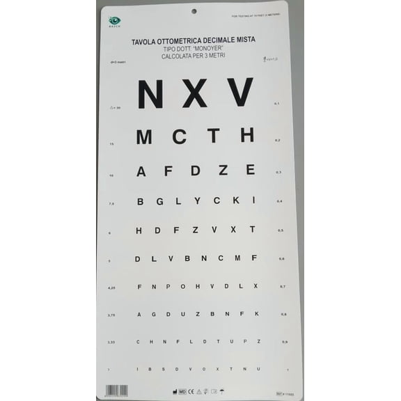BASCH Monoyer Optometric Chart 3M Size 22 x 11 Inches
