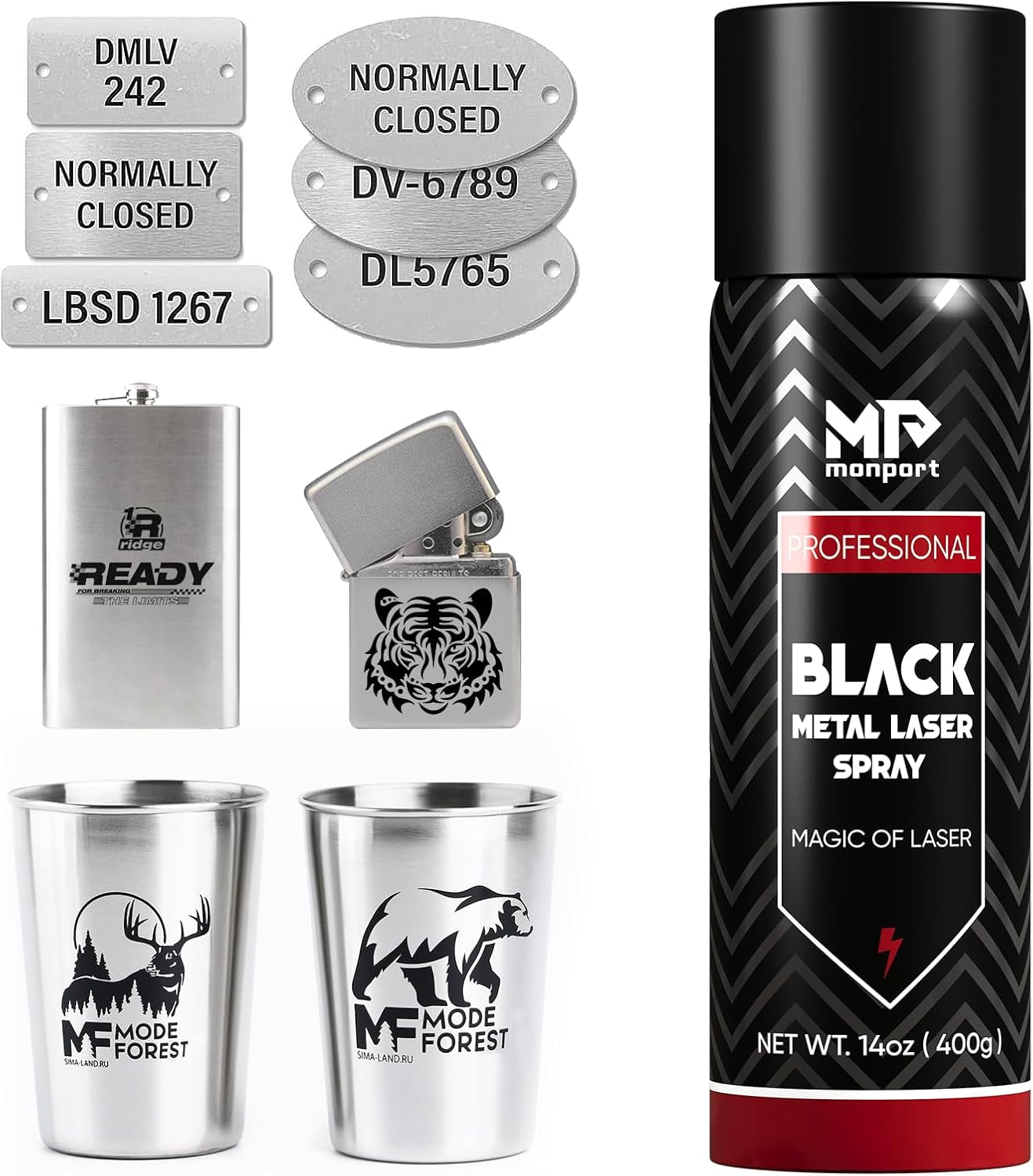 Monport Laser Marking Spray,Metal Laser Marking Fluid for CO2 Laser