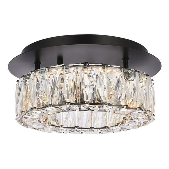 Monroe 12 inch LED single flush mount in black