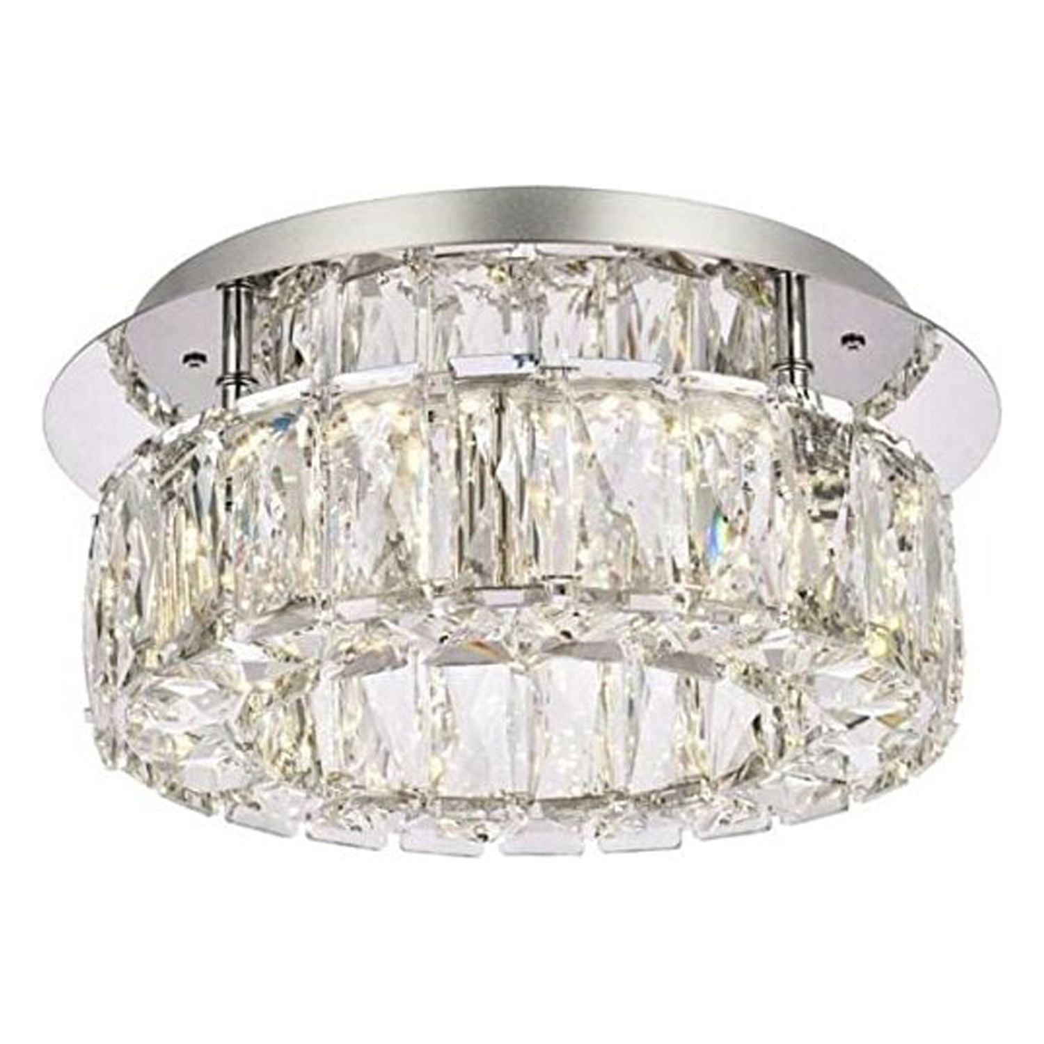 Monroe 12" Chrome LED Flush Mount with Clear Crystals