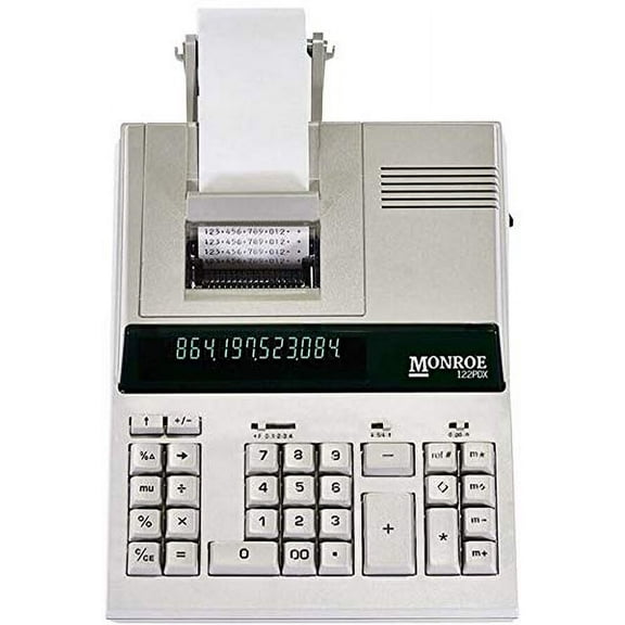 Monroe 122PDX Medium Duty Printing Calculator with Extra Large Plus and Minus Keys