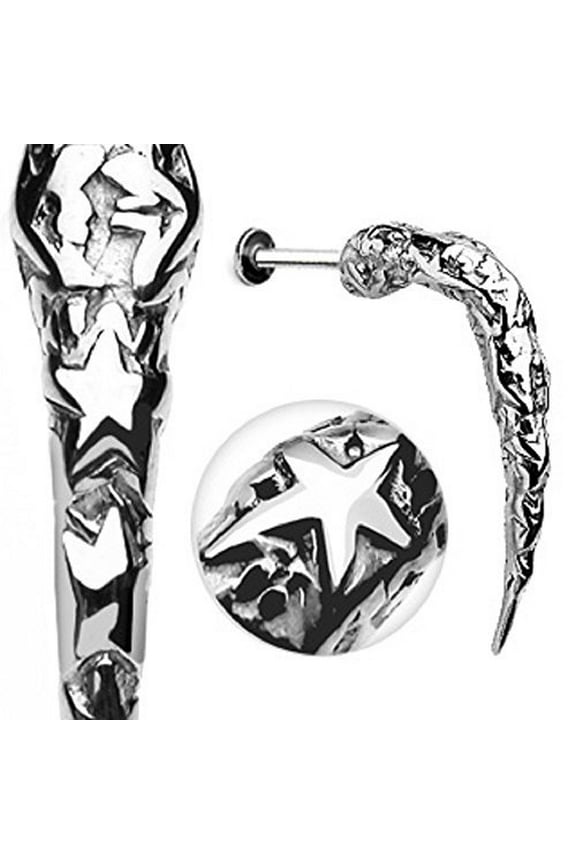 Monroe 14 gauge 316L Surgical Steel Artistic Skull Carved Long Claw Labret