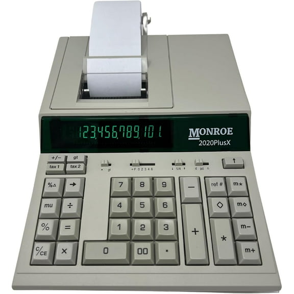 Monroe 2020PlusX Medium Duty Printing Calculator for Accounting and Purchasing Professionals