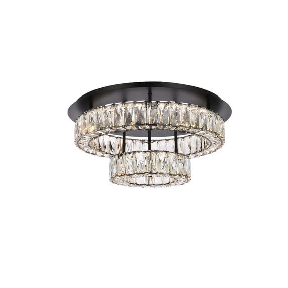 Monroe 22 inch LED double flush mount in black