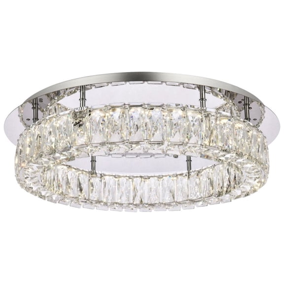 Monroe 22 inch LED single flush mount in chrome
