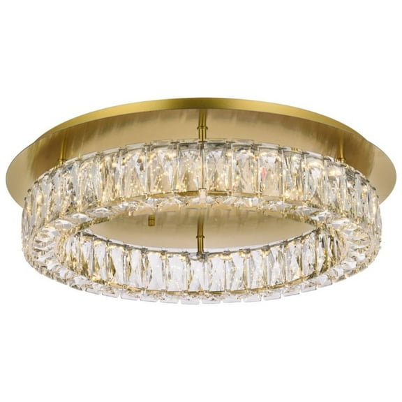 Monroe 22 inch LED single flush mount in gold