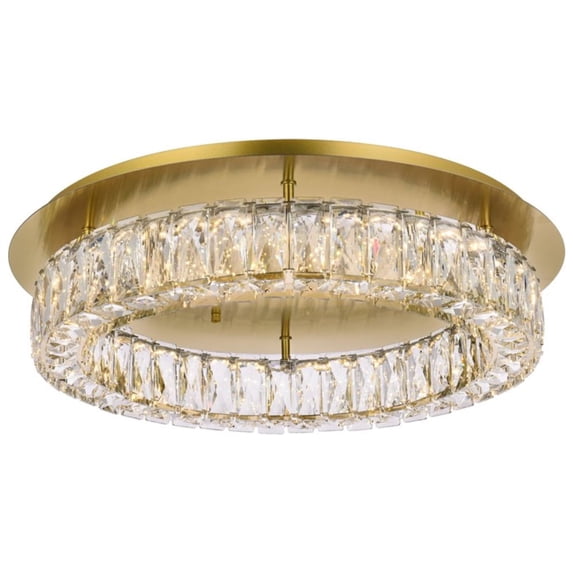 Monroe 22 inch LED single flush mount in gold