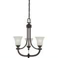 thumbnail image 1 of Monroe - 3 Light Chandelier w/ Frosted Ribbed Glass, 1 of 2