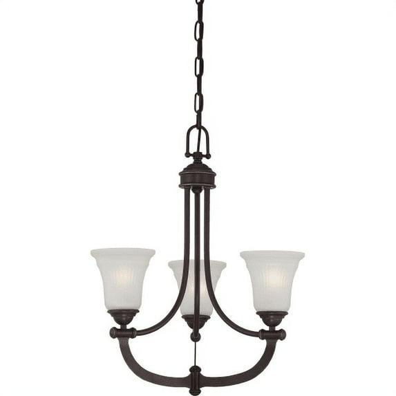 Monroe - 3 Light Chandelier w/ Frosted Ribbed Glass