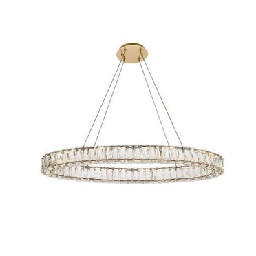Monroe 36 inch LED oval single pendant in gold