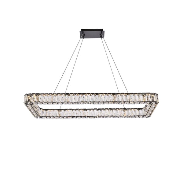 Monroe 42 inch LED single rectangle pendant in black