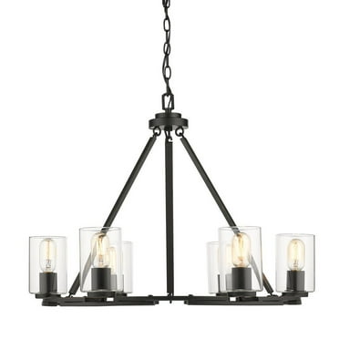 Monroe 6-Light Chandelier in Black with Clear Glass