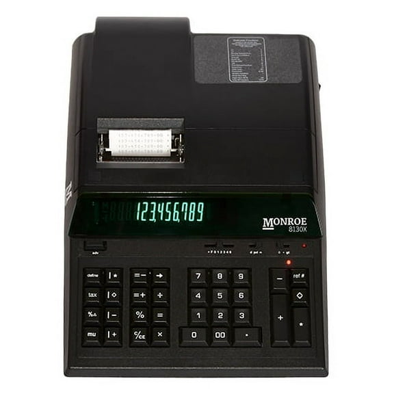 Monroe 8130XB Heavy-Duty Printing Calculator, Black