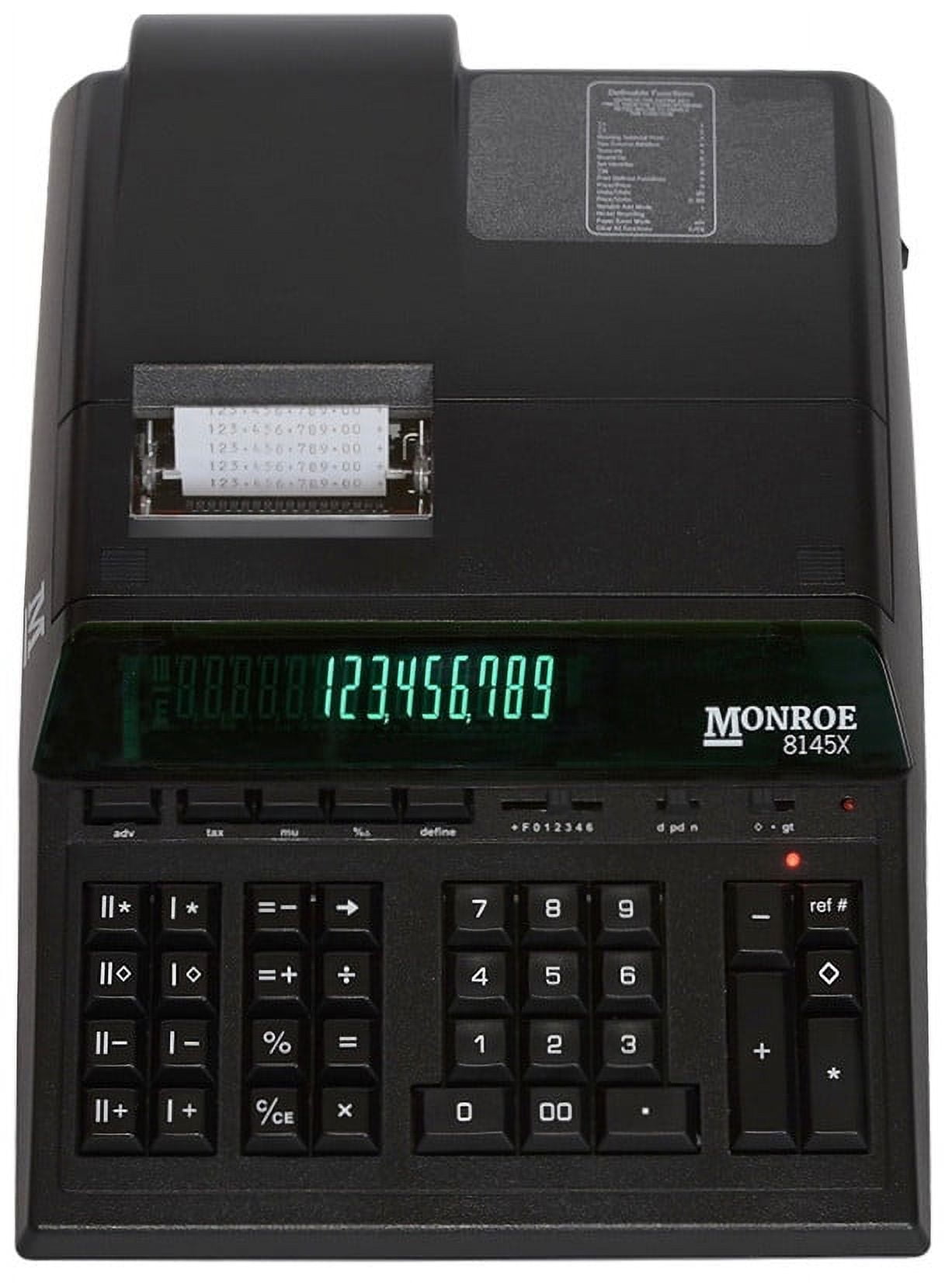 Monroe 8145X 14-Digit Printing Calculator, Black