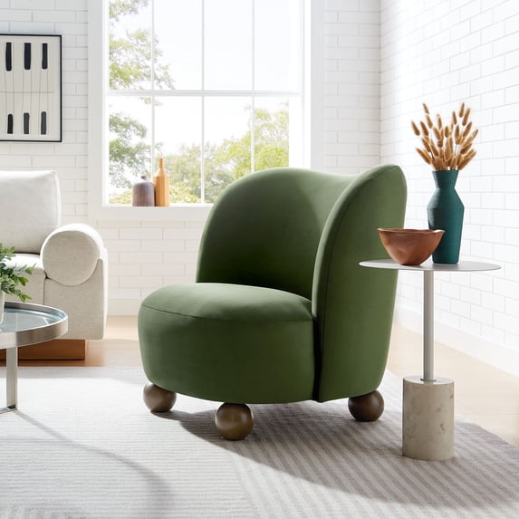 Monroe Accent Chair in Moss Green Walnut