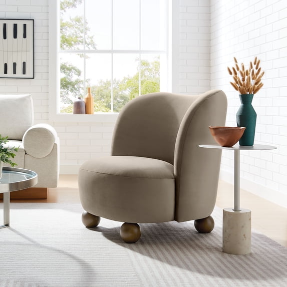 Monroe Accent Chair in Taupe Walnut