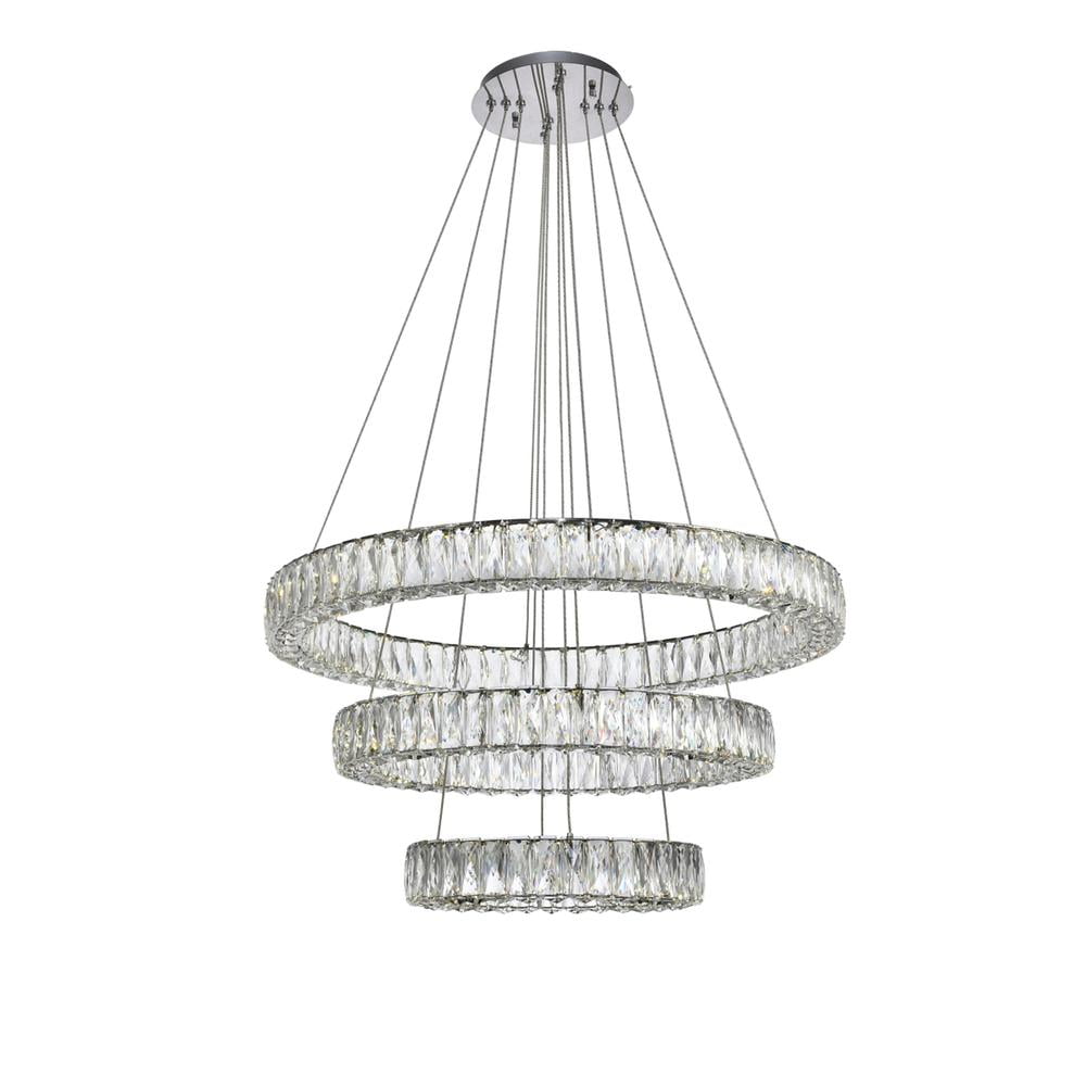 Monroe Chrome Stainless Steel & Clear Crystal LED Chandelier