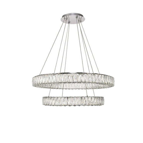 Monroe Integrated LED chip light Chrome Chandelier Clear Royal Cut Crystal