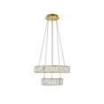 thumbnail image 1 of Monroe Integrated LED chip light gold Pendant Clear Royal Cut Crystal, 1 of 9