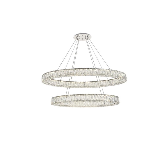 Monroe Integrated LED light Chrome Chandelier Clear Royal Cut Crystal