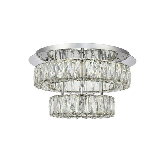 Monroe LED light Chrome Flush Mount Clear Royal Cut Crystal