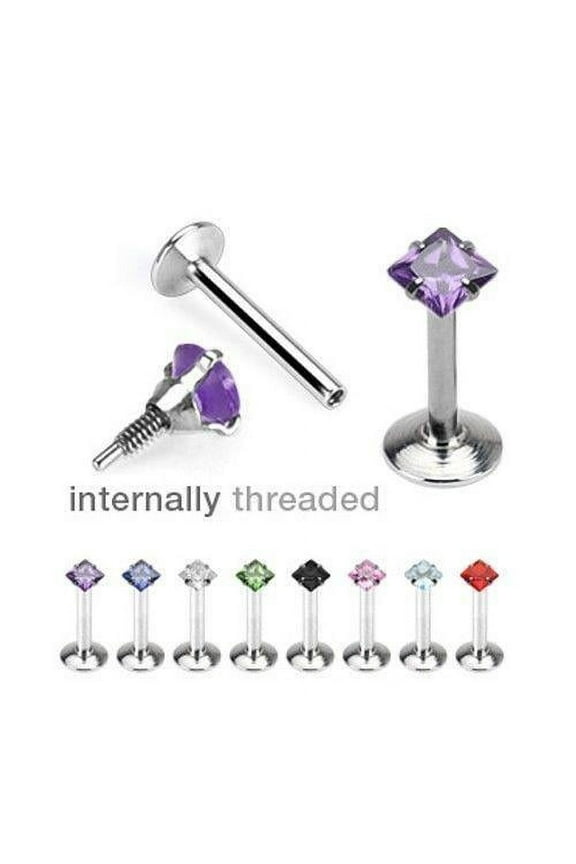 Monroe Labret Stud Internally Threaded Gem 16g 5/16 8mm length