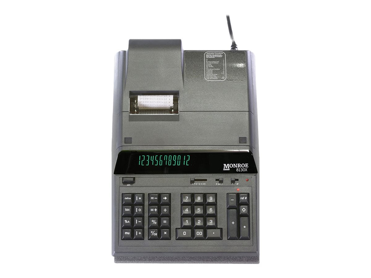 Monroe 8130X - Printing calculator - VFD - 12 digits - AC adapter - black