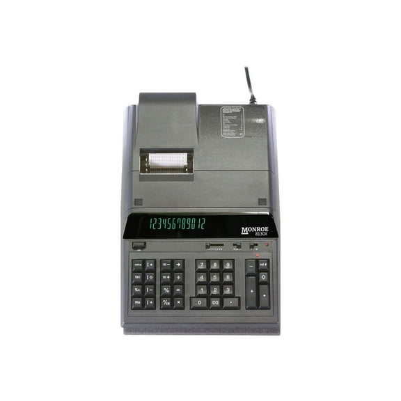 Monroe 8130X - Printing calculator - VFD - 12 digits - AC adapter - black