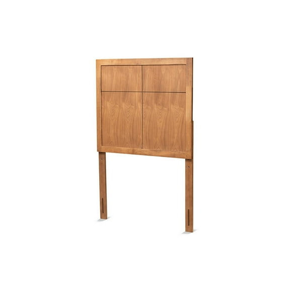 Monroe Modern Transitional and Rustic Ash Walnut Finished Wood Twin Size Headboard