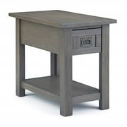 Monroe SOLID ACACIA WOOD 14 inch Wide Rectangle Rustic Narrow Side Table in Farmhouse Grey