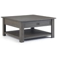thumbnail image 1 of Simpli Home Monroe 38 inch Wide Solid Acacia Wood Rustic Square Coffee Table in Farmhouse Grey, 1 of 3