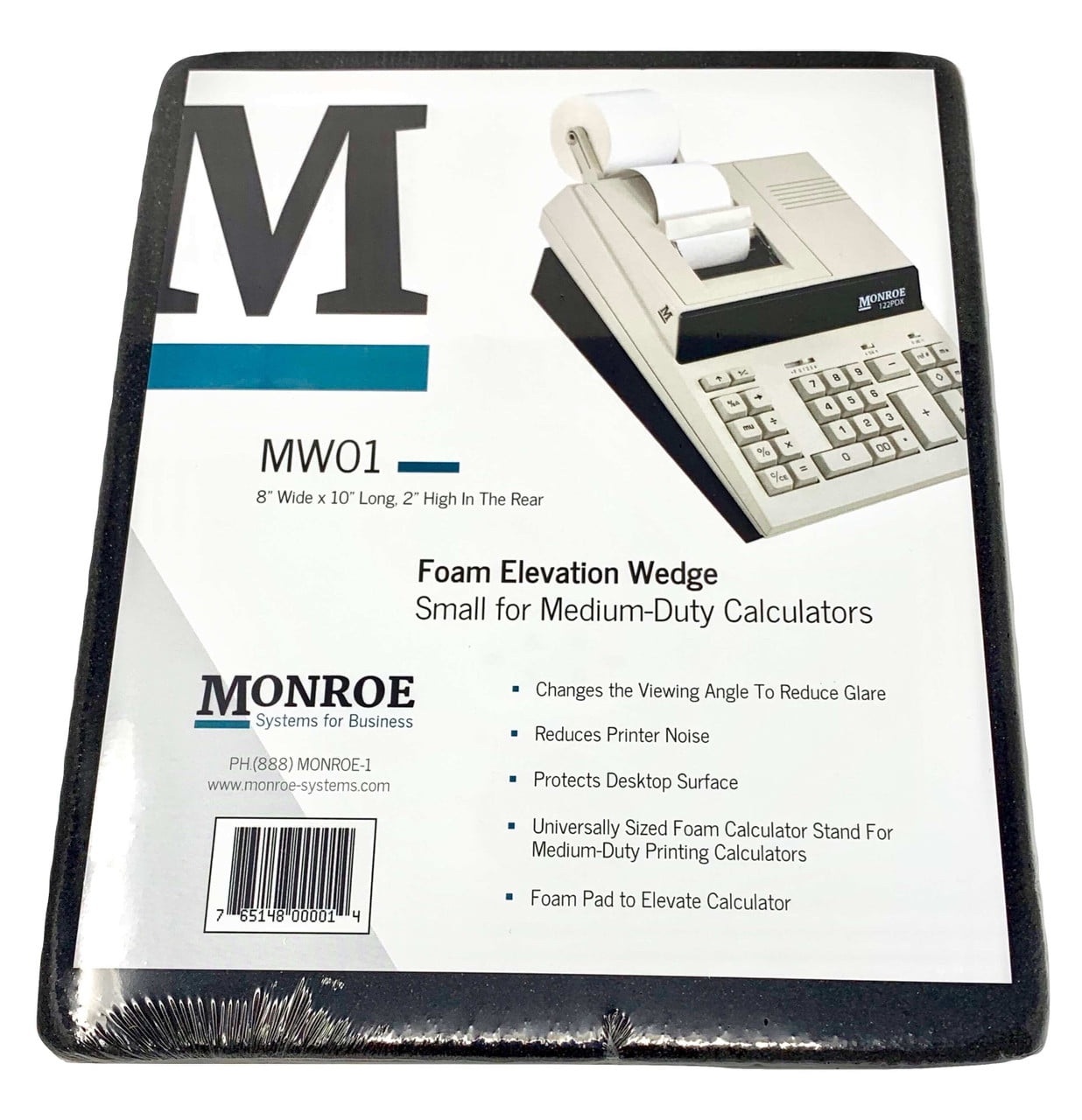 Monroe Systems for Business Foam Elevation Wedge For Medium-Duty Calculators, 9.7" x 8.2" x 1.8"