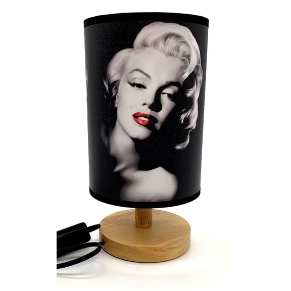 Monroe Table Lamp Night Light Wood Base Room Decoration or Great Gift Ideas