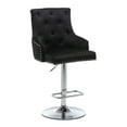 thumbnail image 1 of Monroe Velvet Tufted Adjustable Swivel Bar Stool Set Black, 1 of 7
