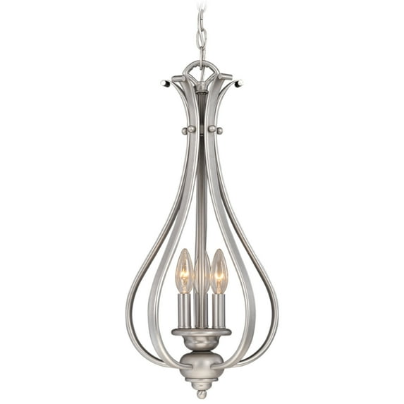 Monrovia 3 Light Brushed Nickel Teardrop Candle Pendant