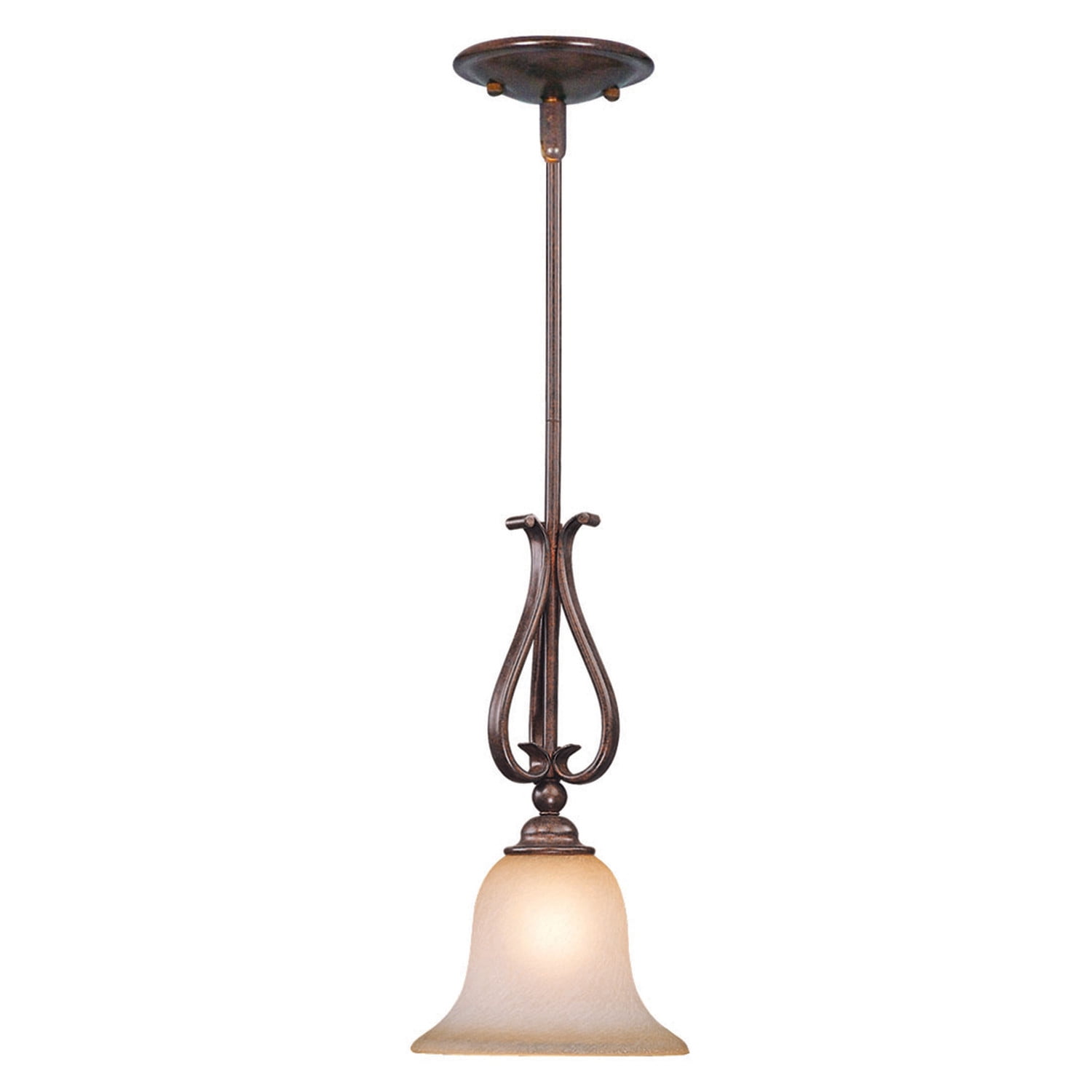 Monrovia Royal Bronze Mini Pendant with Brushed Cognac Glass