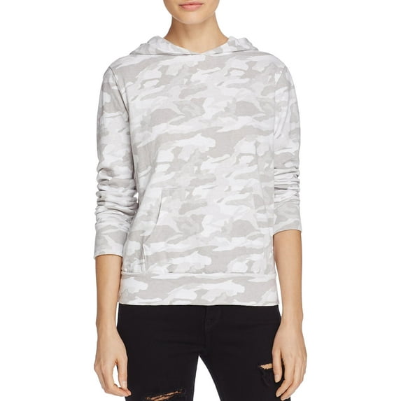Monrow Womens Camouflage Pocketed Hoodie
