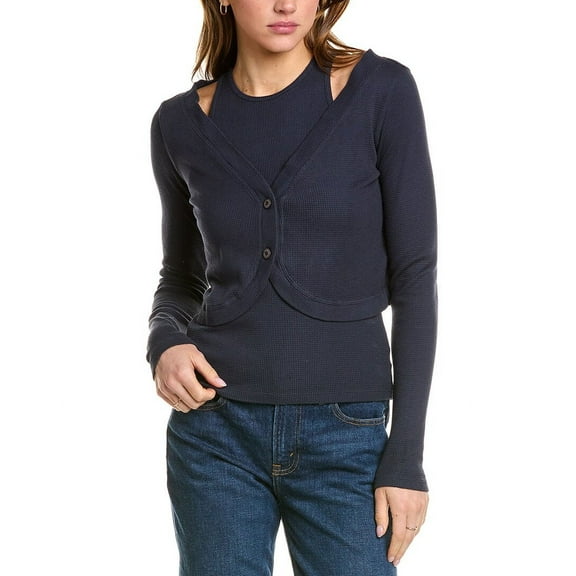 Monrow womens  Baby Thermal Cardi Top, xs