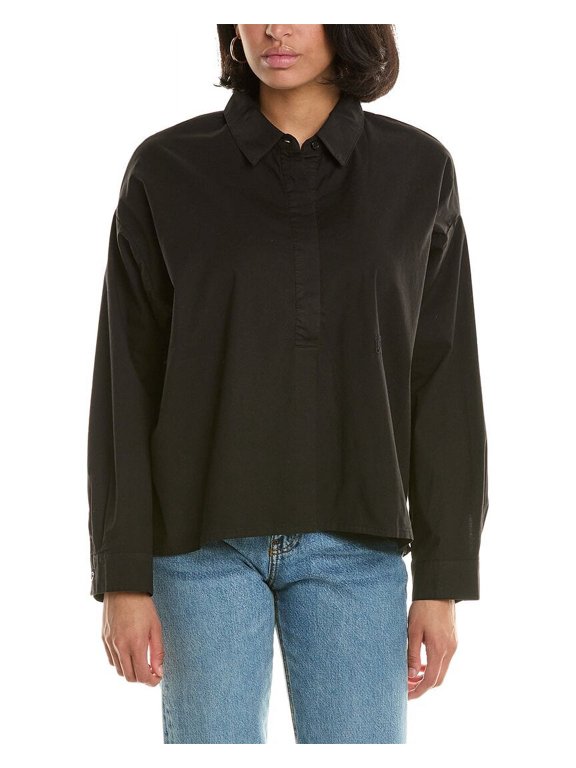 womens Oversized Shirt, xs, Black