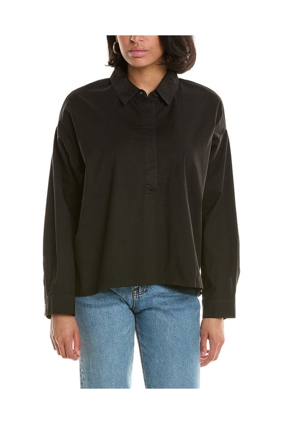 womens Oversized Shirt, xs, Black