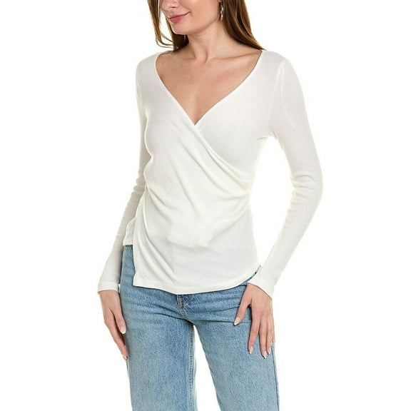 Monrow womens  Wrap Top, XS, White