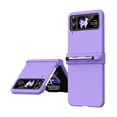 thumbnail image 1 of MonsDirect for 6.7 inch Samsung Galaxy Z Flip 3 5G 2021 Case with A Capacitance Pen, Two Hinge Protection Hard PC Back Anti-Drop Shockproof Full Coverage with S Pen Holder for Galaxy Z Flip 3, Purple, 1 of 7