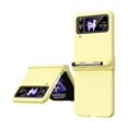 thumbnail image 1 of MonsDirect for 6.7 inch Samsung Galaxy Z Flip 4 5G 2022 Case with A Capacitance Pen, Two Hinge Protection Hard PC Back Anti-Drop Shockproof Full Coverage with S Pen Holder for Galaxy Z Flip 4, Yellow, 1 of 7