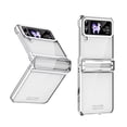 thumbnail image 1 of MonsDirect for 6.7 inch Samsung Galaxy Z Flip 4 5G 2022 Case, Hinge Protection Plating Frame Hard PC Back Clear Shockproof Full Coverage Bumper Protective Shell Cover for Galaxy Z Flip 4, Silver, 1 of 6