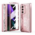thumbnail image 1 of MonsDirect for 7.6 inch Samsung Galaxy Z Fold 2 5G 2020 Case, Mechainical Gear Clear Plating Frame Hard PC Back Shell With Screen Protector, Slim Folding Hinge Protection for Galaxy Z Fold 2, Pink, 1 of 2