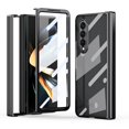 thumbnail image 1 of MonsDirect for 7.6 inch Samsung Galaxy Z Fold 3 5G 2021 Case, Clear Plating Frame Hard PC Back Shell With Screen Protector, Slim Anti-Drop Free Folding Hinge Protection for Galaxy Z Fold 3, Black, 1 of 7