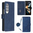 thumbnail image 1 of MonsDirect for 7.6 inch Samsung Galaxy Z Fold 4 2022 Case, Slim Suede Leather Stand Folio Cover with Auto Sleep/Wake Card Slots & Hand Strap Anti-Fall Protective Case for Galaxy Z Fold 4, Blue, 1 of 5