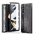 thumbnail image 1 of MonsDirect for 7.6 inch Samsung Galaxy Z Fold 4 5G 2022 Case, Mechainical Gear Clear Plating Frame Hard PC Back Shell With Screen Protector, Slim Folding Hinge Protection for Galaxy Z Fold 4, Black, 1 of 7